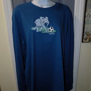 IVORY ELLA SAPPHIRE BLUE JAKE OS FIT SOCCER LS TEE SIZE M WOMEN'S NEW